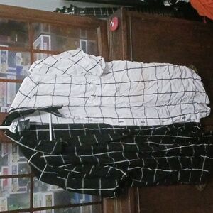 Hot topic half white half black shirt Large